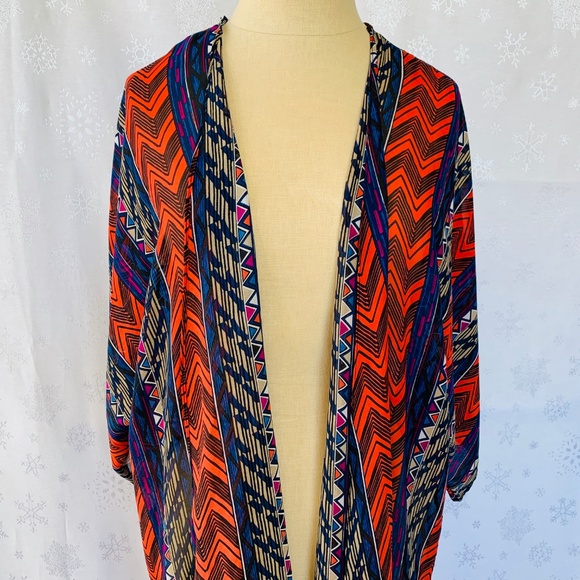 Forever21 Aztec Boho Kimono S - Picture 2 of 7